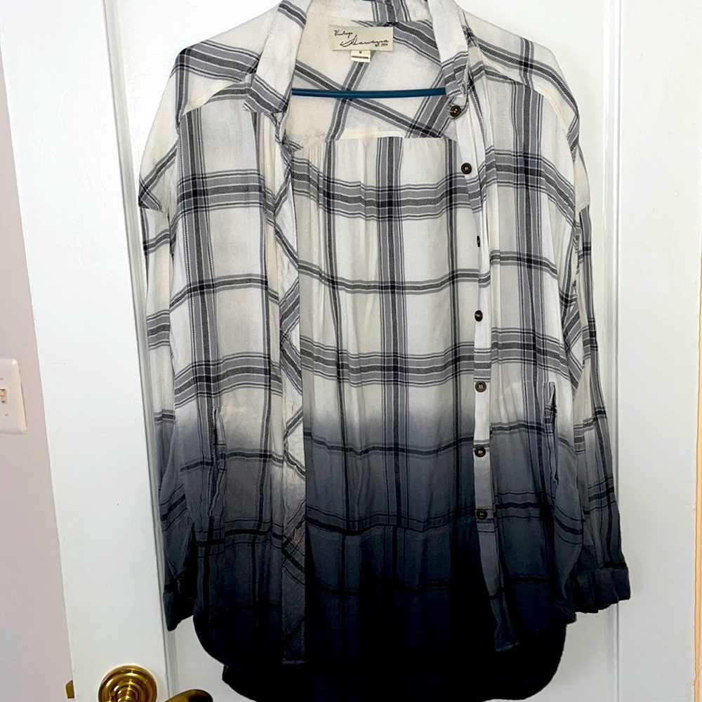 Ombré plaid shirt